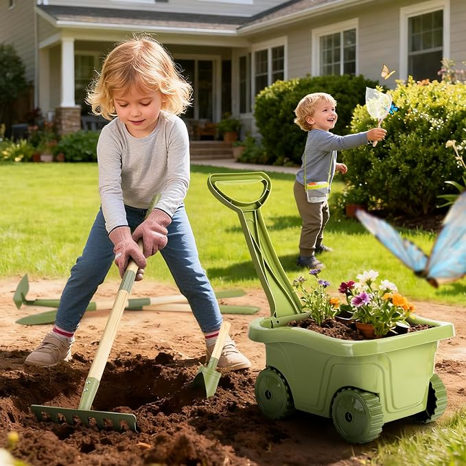 Dreamon Kids Gardening Tools & Bug Catcher Kit, 2-in-1 Outdoor Toys - Image 2