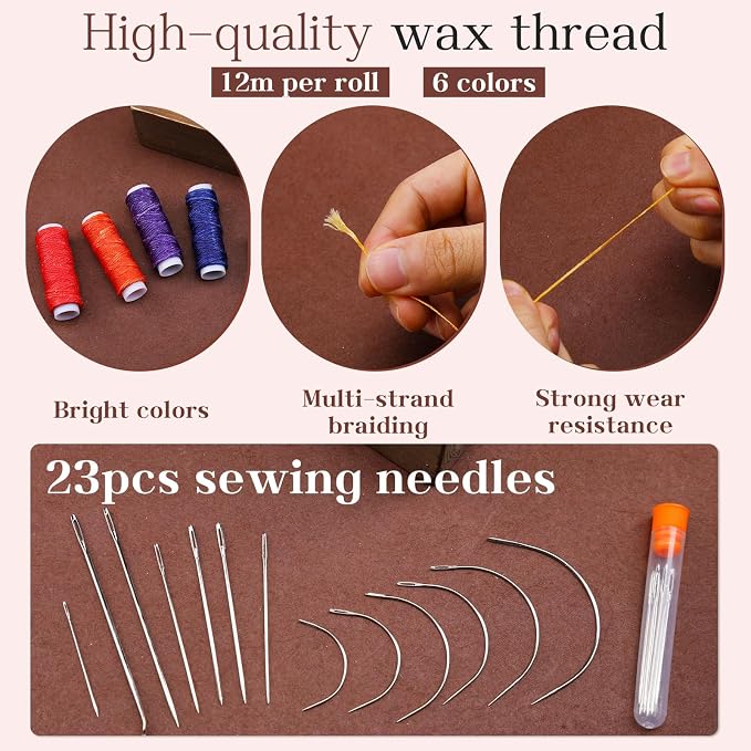 MORFEN Leather Sewing Kit Upholstery Repair Kit Leather Stitching Kit - Image 3
