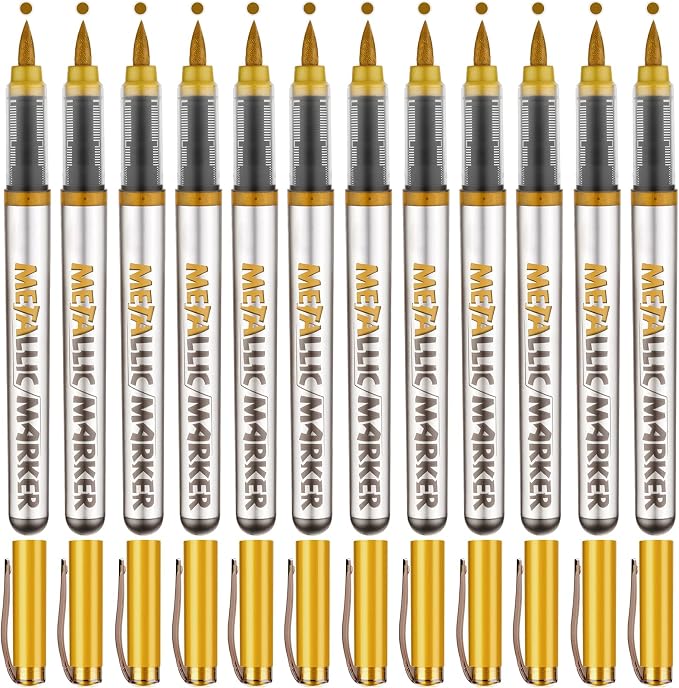 Metallic Acrylic Paint Markers, Fabric Paint, DIY Crafts by YWPXSN