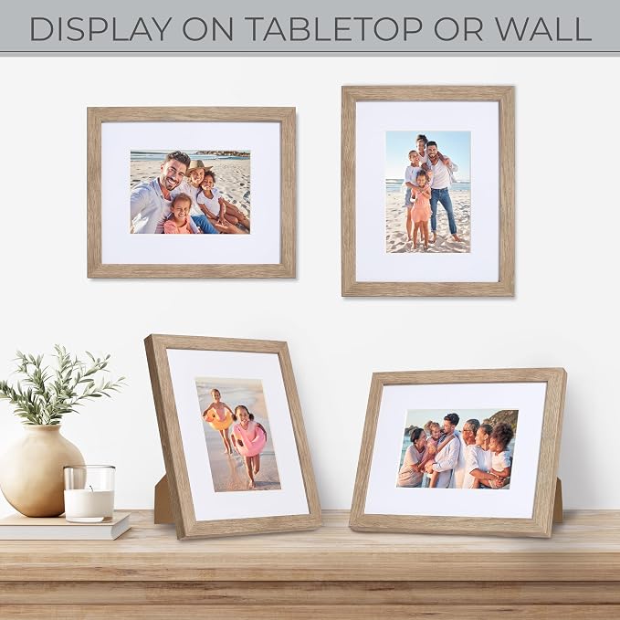 Sheffield Home 4 Piece Gallery Wall Frame Set, 8x10 Inch, Light Natural - Image 5