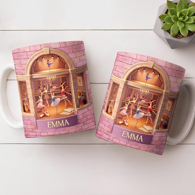 Personalized Ballerina Mug, Custom Name Dance Gift - Image 7