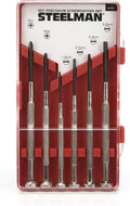 STEELMAN Precision Steel Shaft 6-Piece Electronics Screwdriver Set, Variety of Slotted/Phillips Sizes, Swivel-Head, Storage Case Included