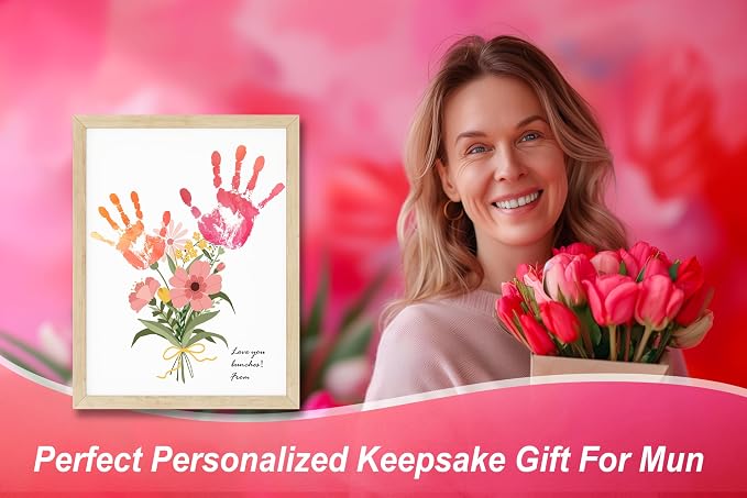 TwoDays Flower Bouquet Handprint Art Craft DIY Kit, Unique Gifts - Image 7