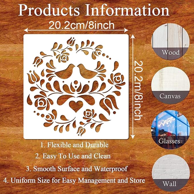 9pcs Navia Floral Stencils - Image 2
