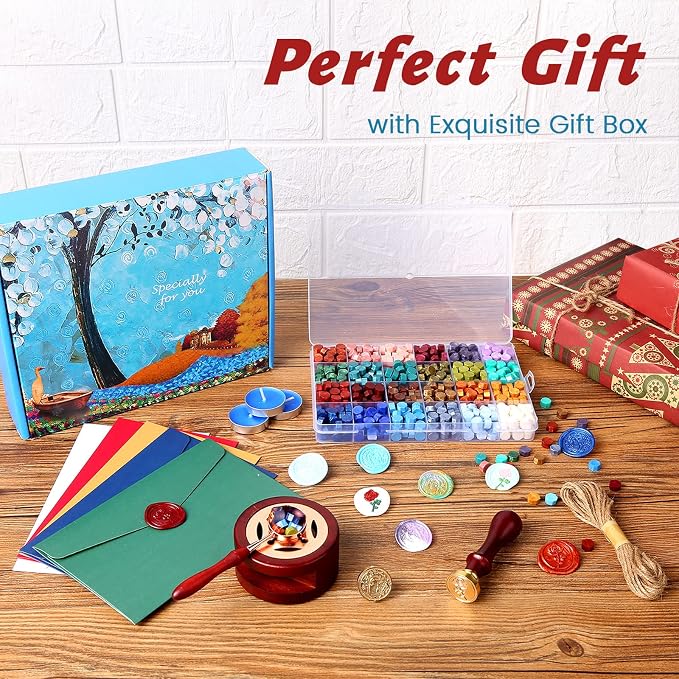 Comealltime Wax Seal Kit with Gift Box, Sealing Wax Warmer, Metallic Pen - Image 5