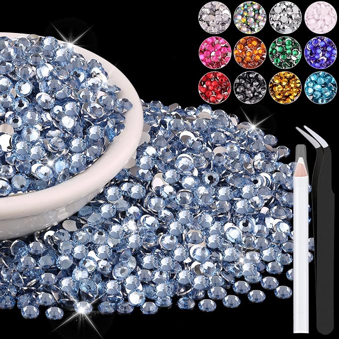6000PCS 4mm Resin Rhinestones in Bulk, Bedazzling Flatback Crystals Rhinestones by BELLEBOOST
