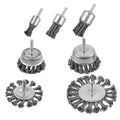 Rocaris 7Pcs Twist Knot Wire Wheel Brush for Drill Crimped Cup Wire Wheels Brush Set for Drill with 1/4-Inch Shank for Rust Removal, Corrosion and Scrub Surfaces