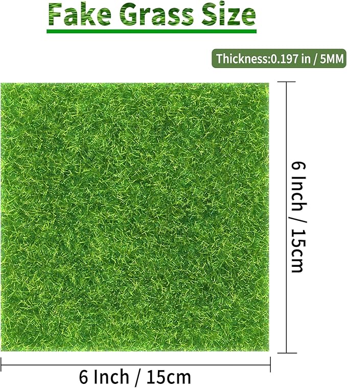 4 Pcs 6 X 6 Inch Fake Grass Decor - Image 2