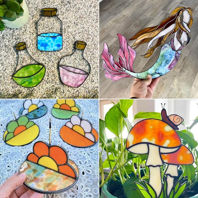 LITMIND 24 Sheets Premium Mottled Opal Stained Glass Sheets – 6 x 4 Inch - Image 4