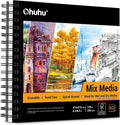 Ohuhu Mix Media Pad, 8.3" x 8.3" Mixed Media Art Sketchbook, 120 LB/200 GSM by Ohuhu