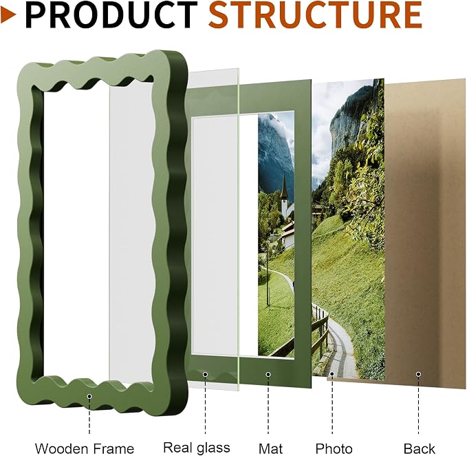 5x7 Wavy Picture Frame With Mat - Image 4