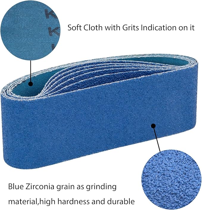 3 x 18 Zirconia Sanding Belts,36 Grit 3x18 Inch Sanding Belt, 3x18 Belt Sander Sanding Belts for Metal Polishing, Woodworking,6 Pack(3x18in,36 Grit)