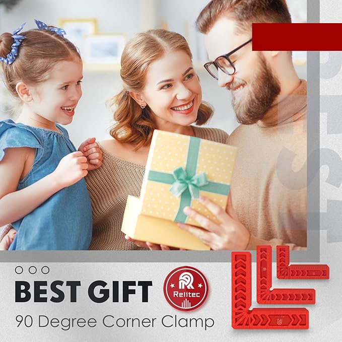 Positioning Squares, 90 Degree Corner Clamp, Right Angle Clamp Woodworking Tool, Carpentry Squares, Carpenter Tool for Picture Frames, Cabinets or Drawers, Set of 6（3" 4"6"）