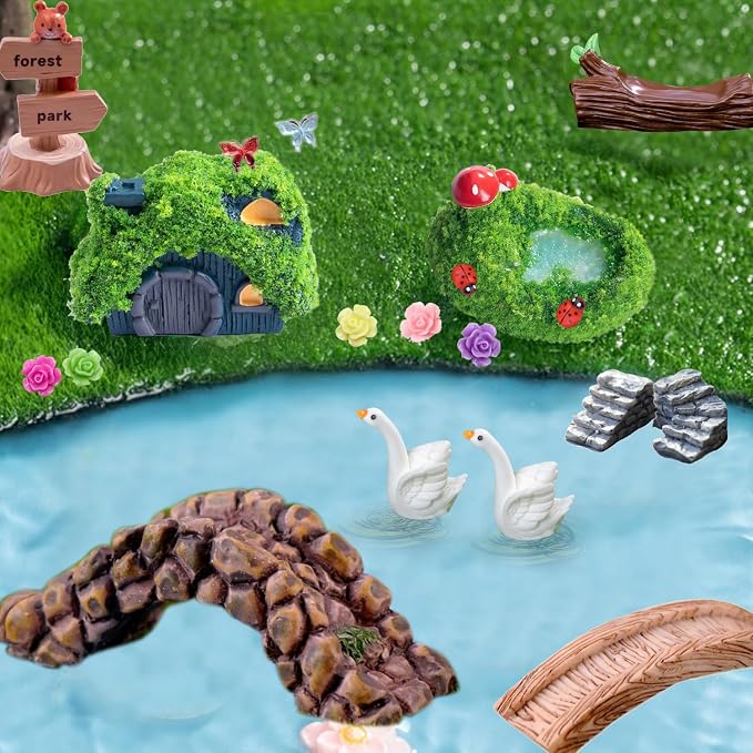 U-Zimikee 45 Pcs Resin Mini Garden Accessories - Image 2