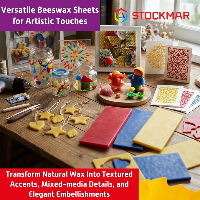 Stockmar Modelling Beeswax Sheets – 3 Assorted Colors of Natural Beeswax - Image 5
