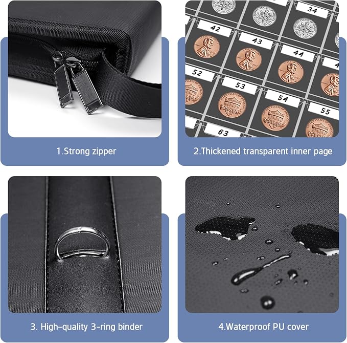 Coin Collection Album Holder for Collectors, 1403 Personalized Collection Labels - Image 7