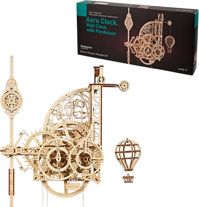UGEARS Aero Clock Wooden 3D Puzzles by UGEARS-ModelingJoy
