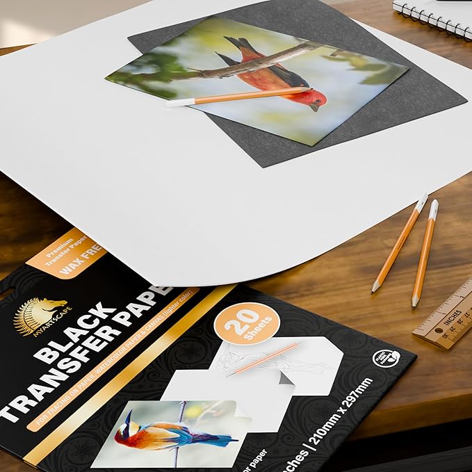 MyArtscape Graphite Transfer Paper, 20 Black Sheets - Image 2