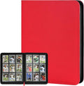 360 Cards Ringless 9-Pocket Side Loading Trading Card Binder, PU Zipper Fixed by GERMUN