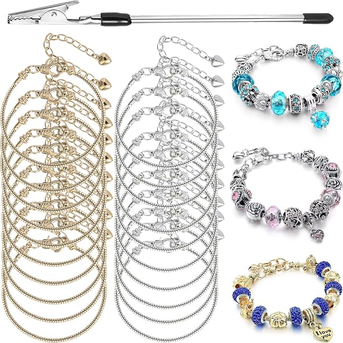 20 Piece Snake Chain Charm Bracelet by BRACELETMAKINGKIT