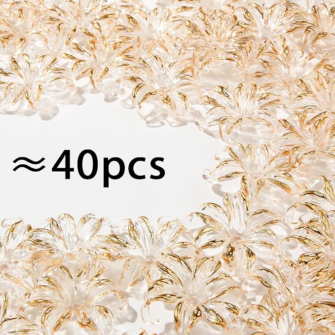 40pcs Flower Shape Beads Transparent Iris Bead Color Lily Beads - Image 2