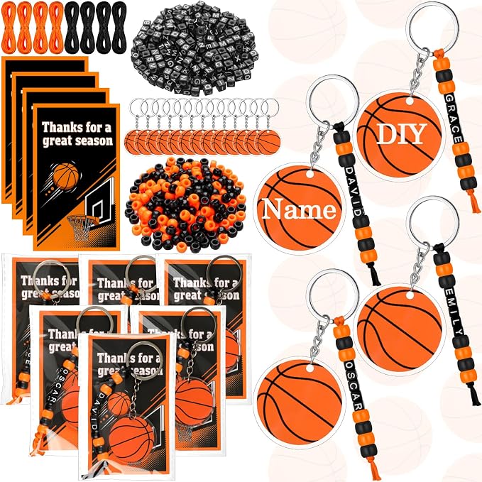 Suncalla 984 Pcs 24 Set Basketball Keychain Making Kit DIY Basketball Bag Tag by Unknown