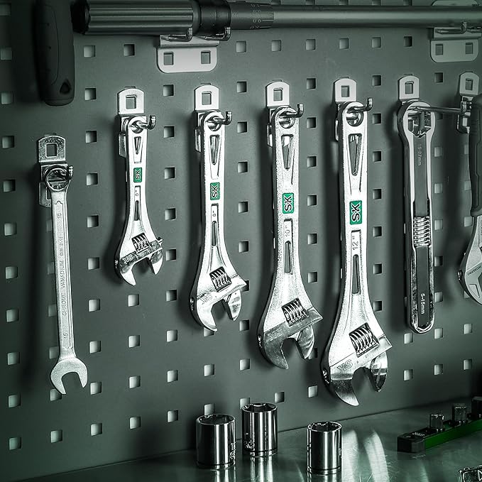 SK 10-Inch Adjustable Wrench, 1-1/4" Jaw Capacity, Cr-V Steel, SAE&Metric Scales