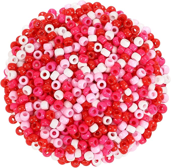 UPINS 1200Pcs Valentine's Day Pony Beads by UPINS
