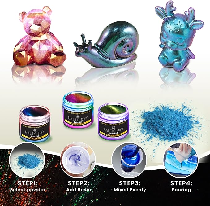 BALTIC DAY - Mica Powder, 75 Colors - 5 Chameleon Mica Powder - Image 3
