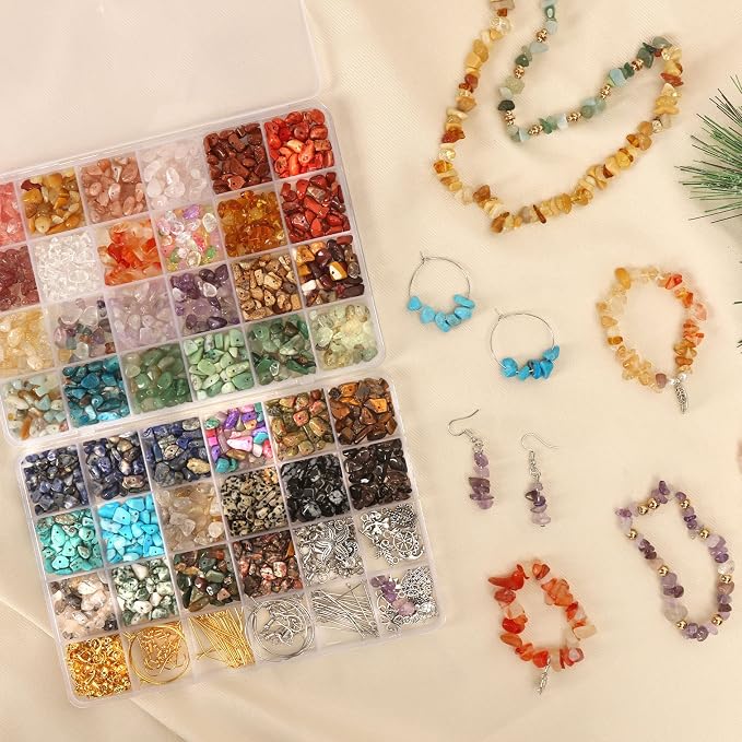 QUEFE 40 Colors Crystal Beads for Jewelry Making Crystal and Gemstone Beads - Image 6