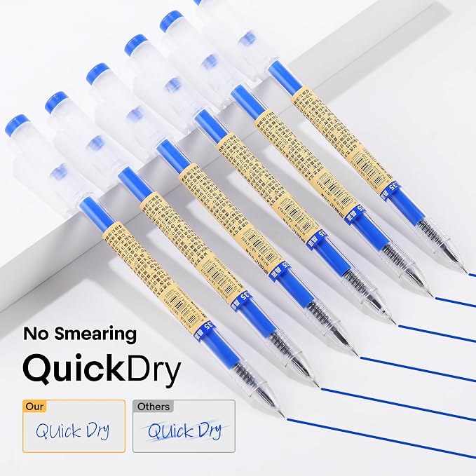 Japanese Style Blue Gel Ink Pens, 0.35mm Extra Fine Point, No Smudge Quick - Image 4