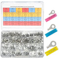 540PCS Separated Heat Shrink Wire Connectors Assortment Kit, 270PCS AWG 22-16 16-14 12-10 Non-Insulated Ring Fork Butt Spade Terminals, 270PCS 3:1 Dual-Wall Adhesive Lined Heat Shrink Tubings