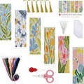 6PC Flowers Counted Cross Stitch Bookmark Kit by Paintcolordiamondpainting