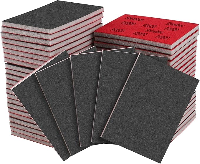 20 Pcs 3 x 4 Inch 2000 Grit Sanding Sponge Set, Ultra Fine Sanding Sponges Pads, Soft Foam Hand Sander Block Wet Dry Sandpaper for Model Drywall Metal Wood Furniture Polishing