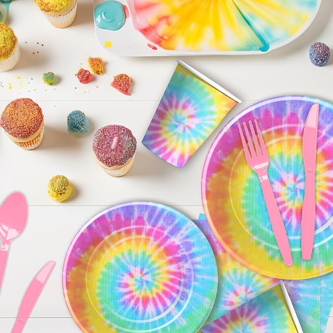 Tie Dye Party Decorations Tableware - Image 4