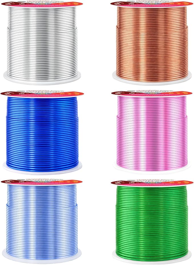 Mandala Crafts 20 GA Pink Green Blue Assorted Anodized Aluminum Craft Wire | - Image 2
