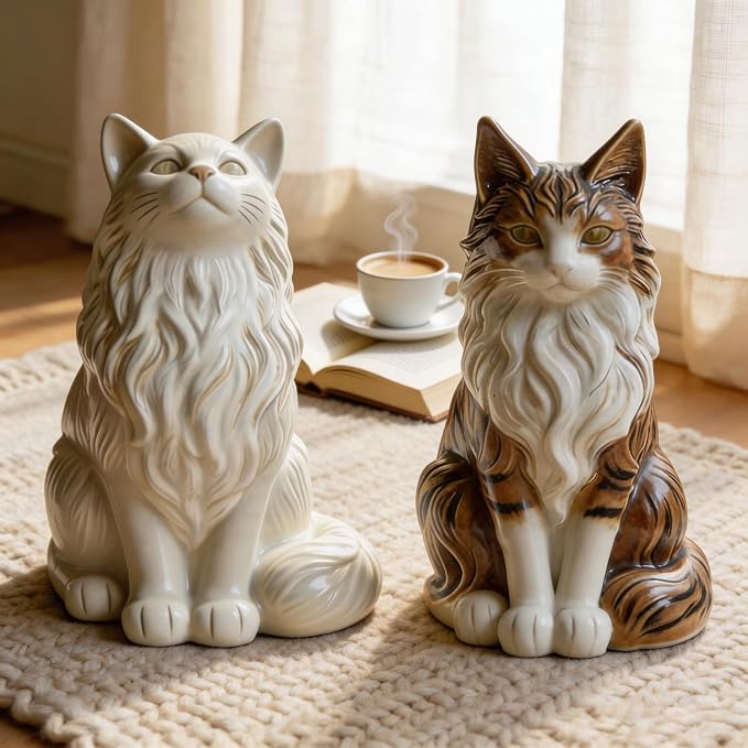 2 Pack Maine Coon Cat Silicone Molds, 3D Sitting Cat Candle Mold | Food-Grade - Image 6