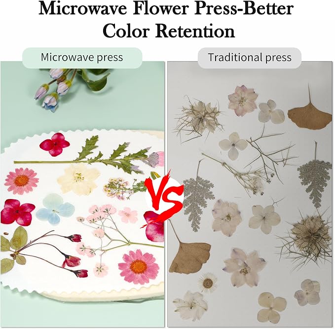 Aboofx Microwave Flower Press Kit, 6.3" Quick Drying Pressed Flower Art Kit - Image 3