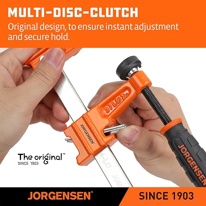 Jorgensen 2-Piece Steel Bar Clamp Set, Light Duty F-Clamp, 8-inch & 12-inch