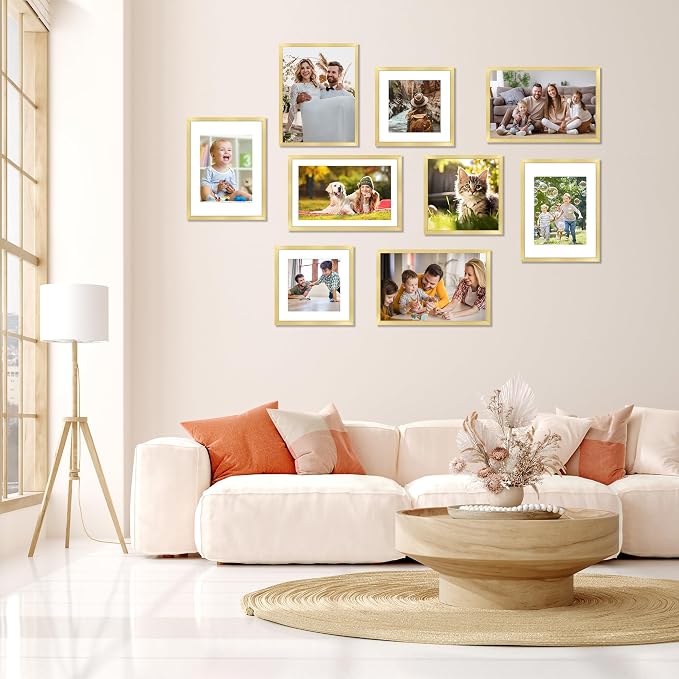 FIXSMITH 12x12 Picture Frame Gold Set of 2, Photo Frame - Image 7