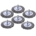 6 Pack Wire Wheel Brush for Drill - 1/4 Inch Hex Shank, Coarse Carbon Steel Crimped Wire Wheel for Cleaning Rust