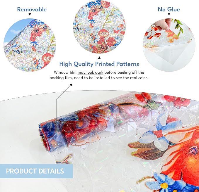 ADD.HERES Window Privacy Film, Stained Glass Decorative Static Cling, Removable - Image 6