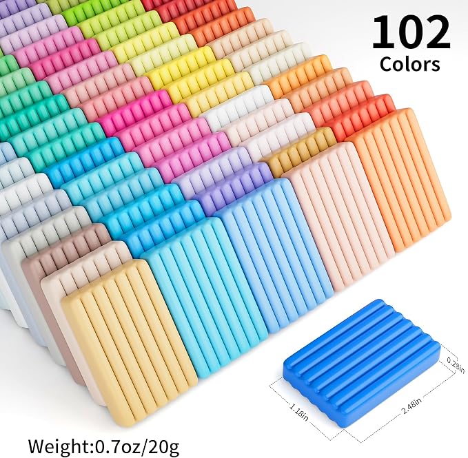 Aestd-ST Polymer Clay 102 Colors, Oven Bake Modeling Clay - Image 2