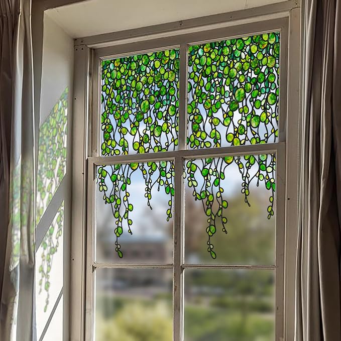 Original Hand Drawn Faux Stained Glass Window Hanging Clings，Double Sided See by ChicSkin