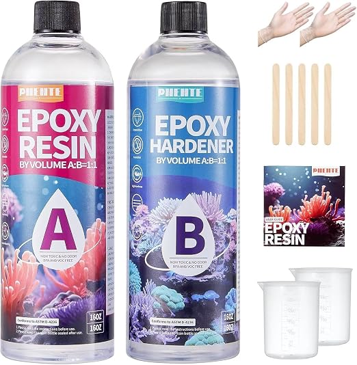 Pnente Crystal Clear Epoxy Resin Kit, 32oz Professional Self-Leveling No-Bubble by Pnente