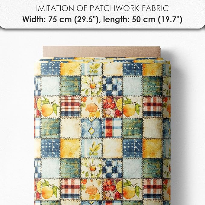 Summer Lemon Patchwork Cotton Fabric Panel – Six 10×10 inch Designs + Bonus - Image 7
