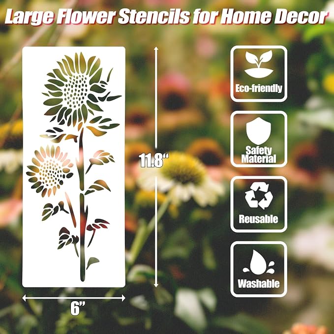 Large Flower Stencils for Painting, and Windows - Image 6