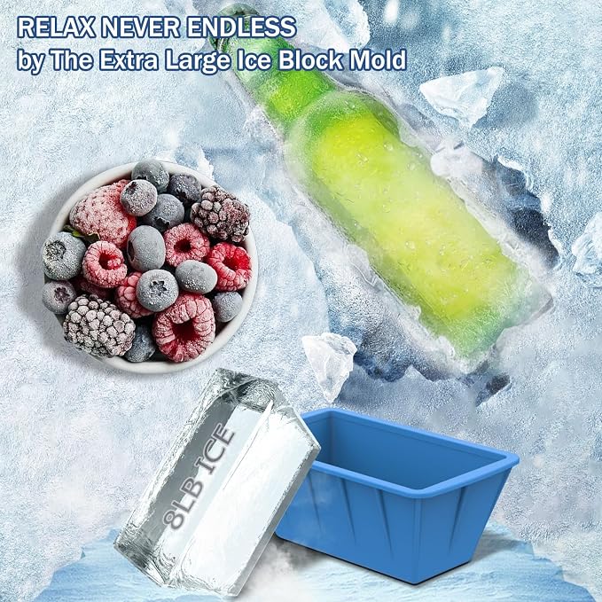 6Pack 48LB Extra Large Ice Block Molds, Silicone Large Ice Cube Molds - Image 3