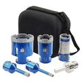 Tile Hole Saw Kit - BRSCHNITT Diamond Core Drill Bit Set 1/4",5/16",1-3/8",2" Drill Bit&1" Diamond Finger Milling Bit for Porcelain Tile Ceramic Marble Granite & Adapter