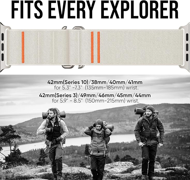 Suitisbest Sport Bands Compatible with Apple Watch Ultra Band 49mm 46mm 45mm 44mm 42mm 38mm 40mm 41mm Men Women, Stretchy Nylon Sport Loop Strap with S-Hook for iWatch Series 10 Ultra SE 9 8 7 6 5 4 3